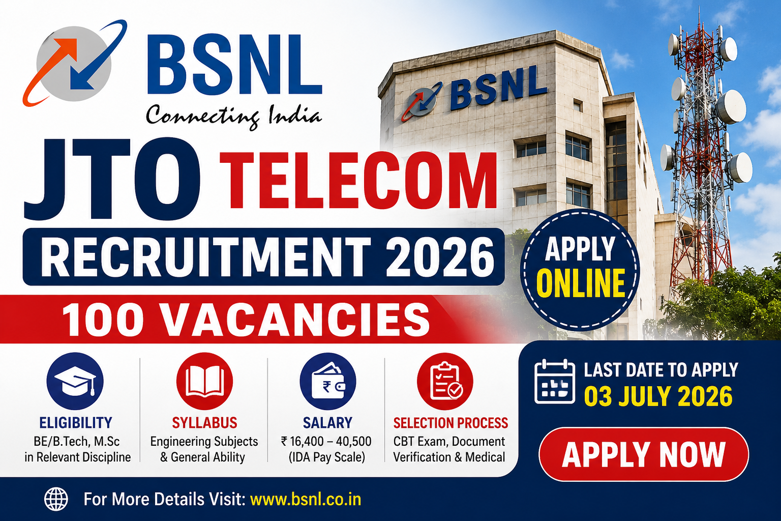 BSNL JTO Telecom Recruitment 2026