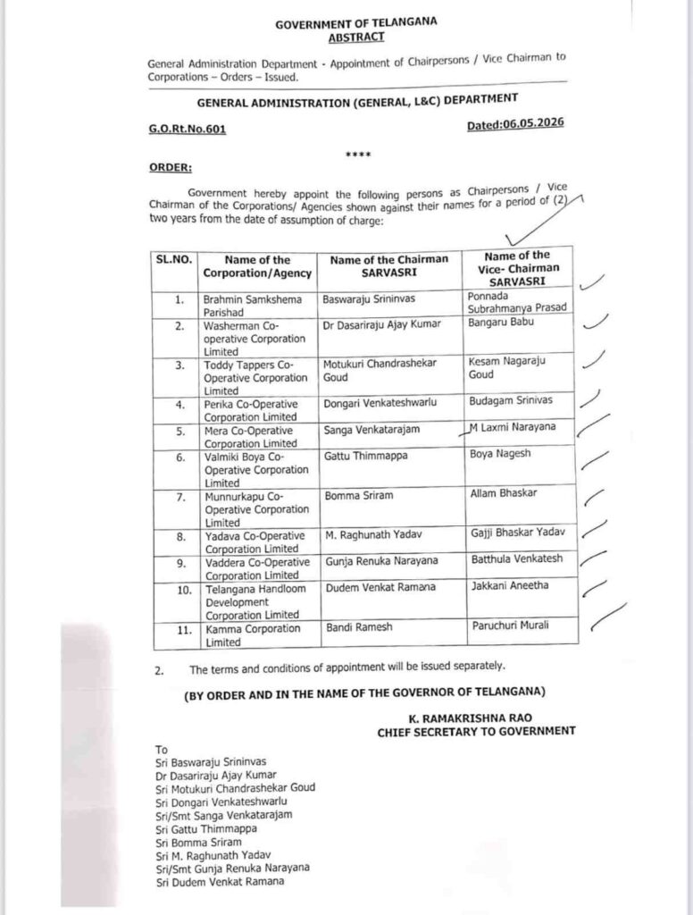 G.O.Rt_.No_.601-Telangana-Corporation-Chairman-Vice-Chairman-Appointments