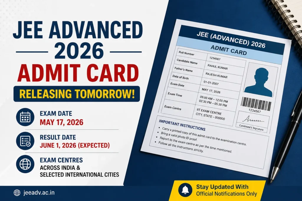 JEE Advanced 2026 Admit Card Download, Exam Date & Important Instructions