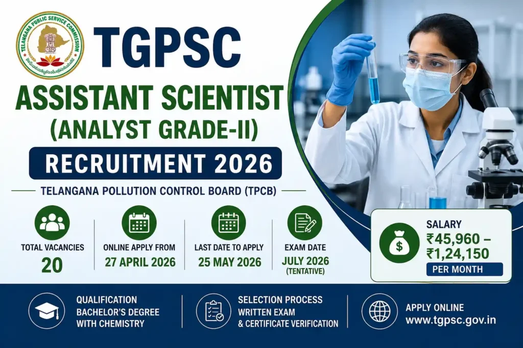 TGPSC Assistant Scientist 2026 Recruitment Salary, Syllabus, Apply Online & Hall Ticket